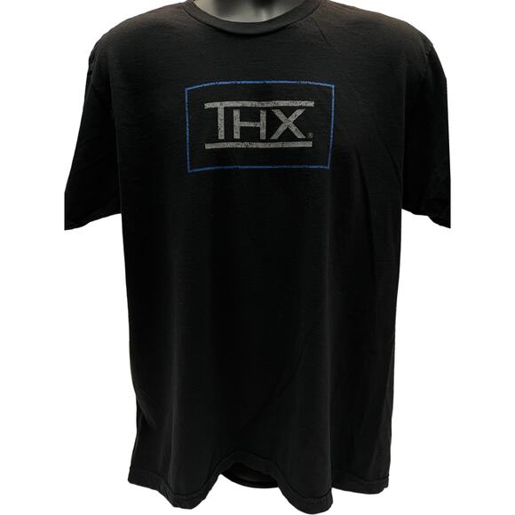 Vintage THX Sound Logo LucasFilm T-Shirt XL Black Audio Promo Tee - Star Wars